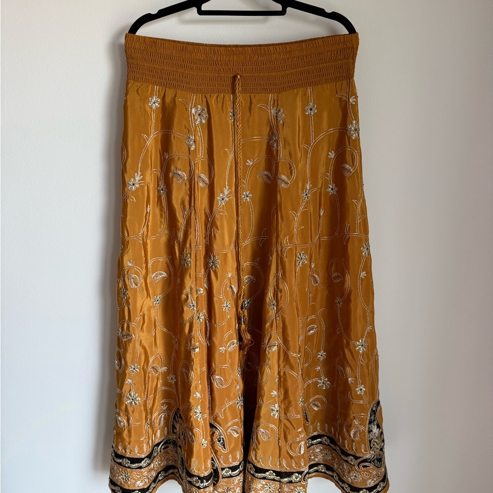 Soft surroundings samaira embellished embroidered maxi skirt